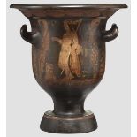 Glockenkrater, Paestanische Vasenmalerei, Mitte 4. Jhdt. v. Chr.   Rotfigurige Malerei mit