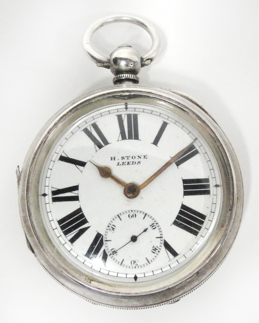 An early 20th century silver cased open face pocket watch, the circular dial set with Roman numerals