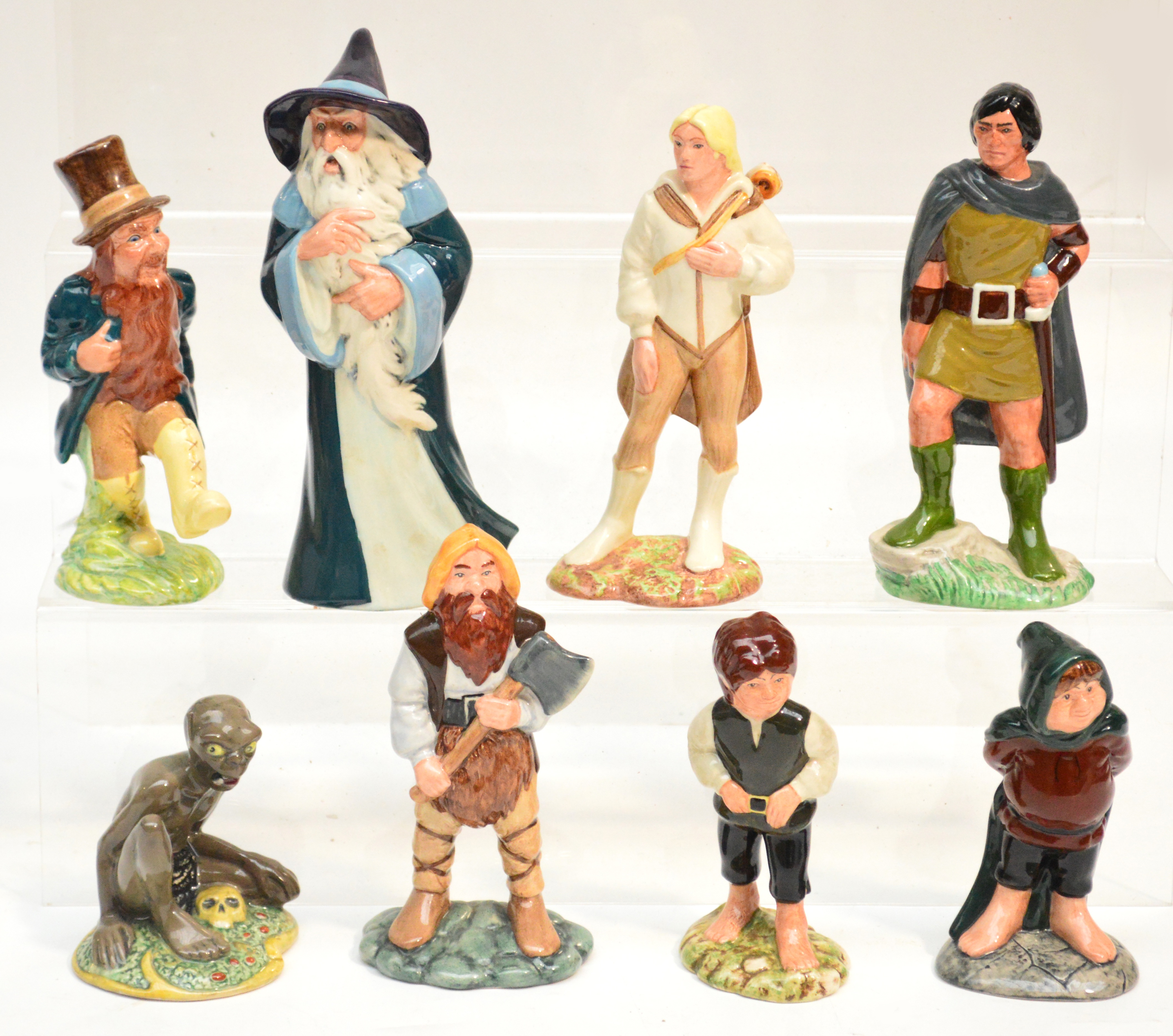 Eight Royal Doulton Lord of The Rings figures comprising HN2911 "Gandalf", HN2917 "Legolas",