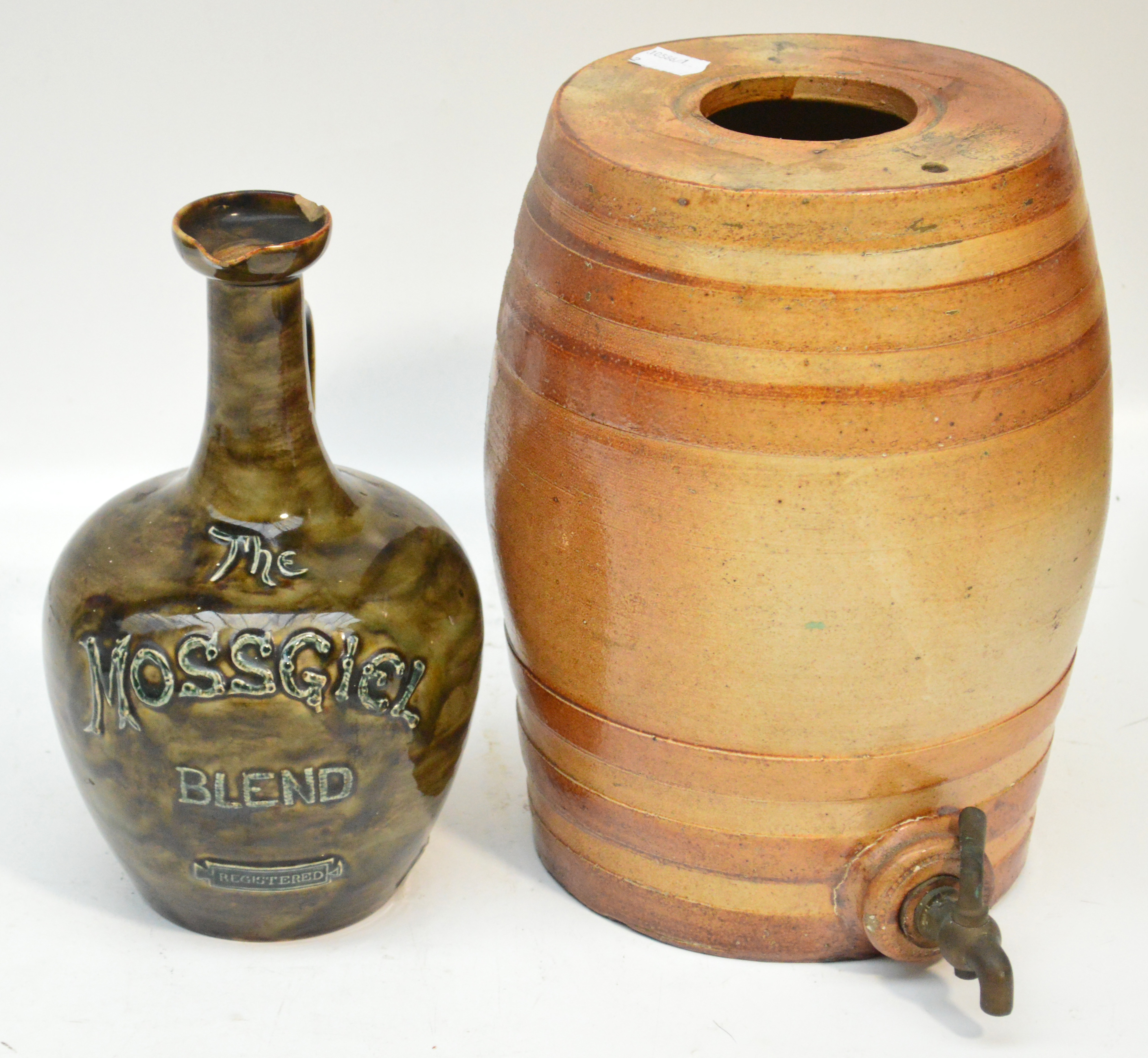 A Doulton Lambeth stoneware jug inscribed "The Mossgiel Blend", impressed marks to base, height 24cm