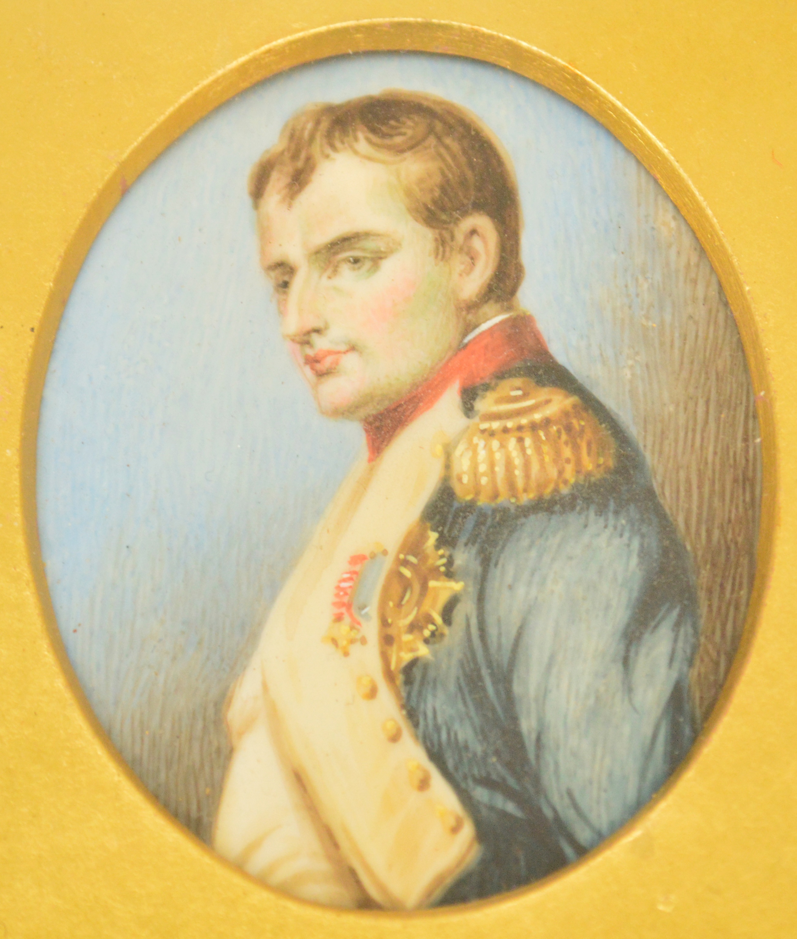 19th century English school; oval portrait miniature on ivory "Napoleon Bonaparte", unsigned, 7.5