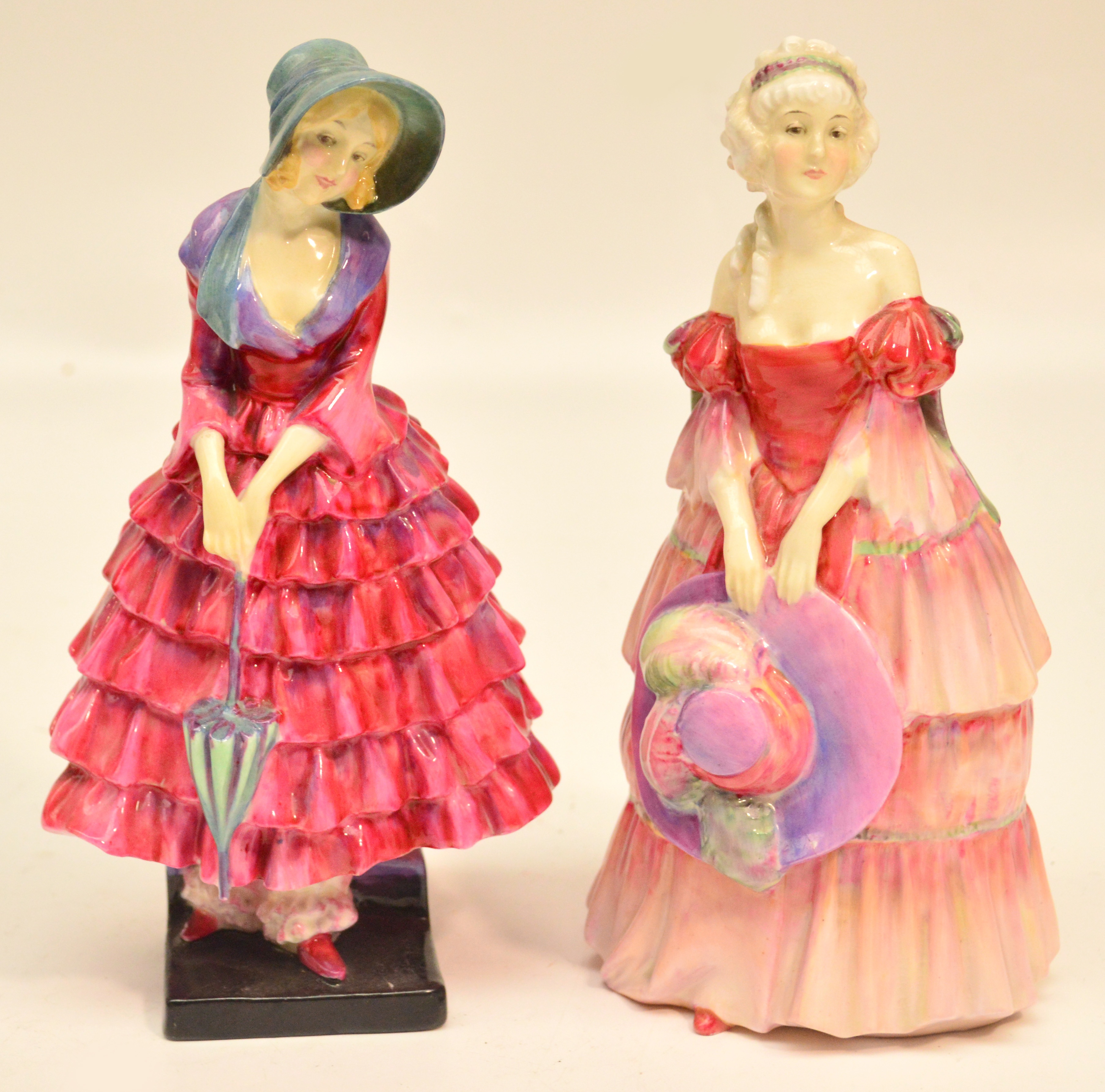 Two Royal Doulton figurines HN1517 "Veronica" and HN1340 "Priscilla" (af). CONDITION REPORT:
