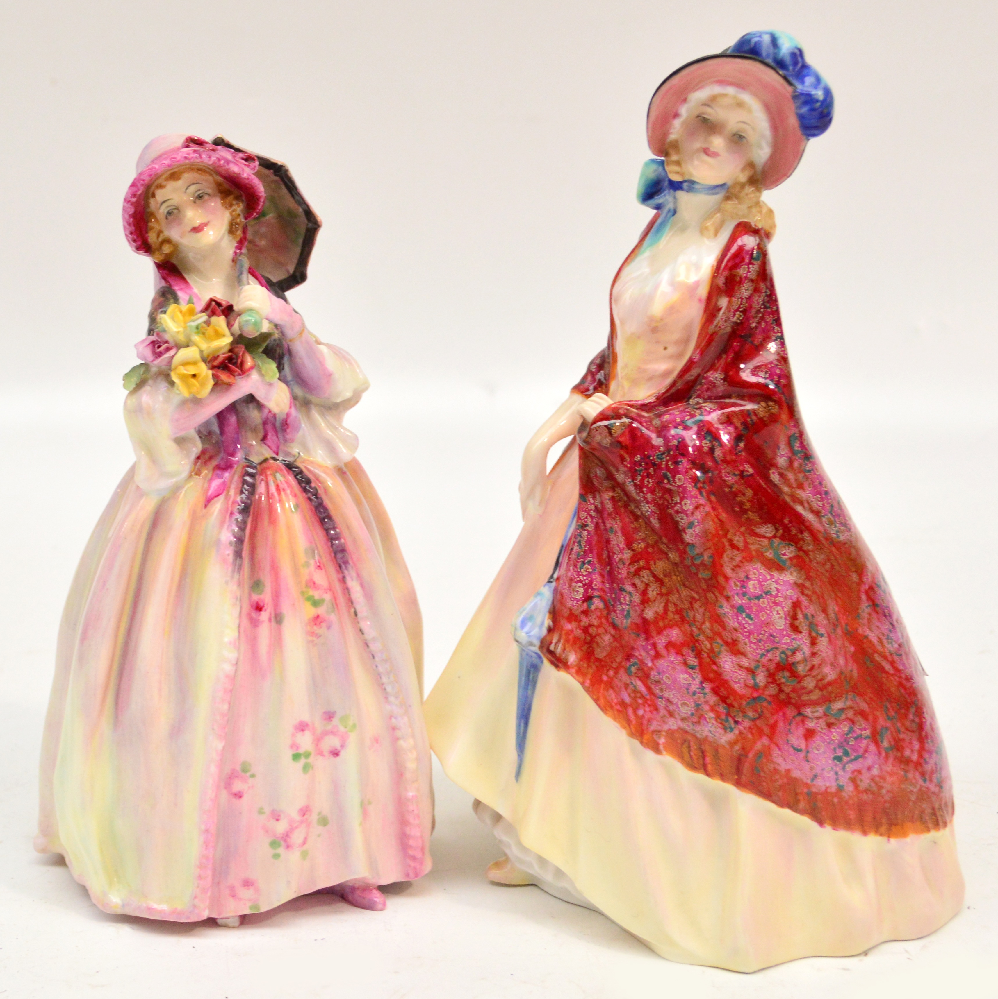 Two Royal Doulton figurines HN1987 "Paisley Shawl" and HN1691 "June". CONDITION REPORT: June has