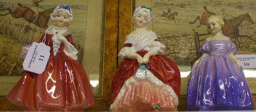 Three Miniature Royal Doulton Figures Modelled by Leslie Harradine: `Lavinia`, HN 1955, approx 12.