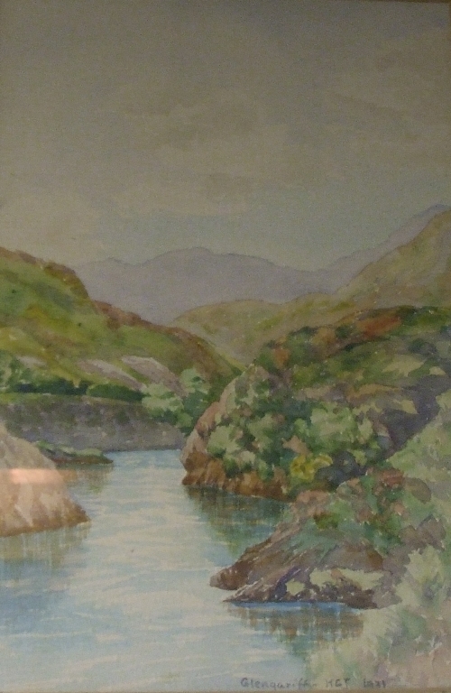 A Watercolour of Glengariff, West Cork Mongrammed H.G.J, titled & dated 1931 Approx 23 x 15cm.