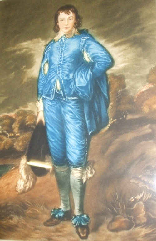 A Coloured Mezzotint after Gainsborough, `The Blue Boy`, signed in pencil l.r. `C. Fitzgerald`.