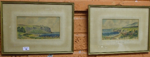 A Pair of Watercolours Signed Tom Irwin, `White Rocks Port Rush` and `Blackhead`.