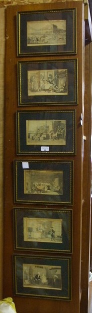 A Set of Six Prints after Rowlandson.