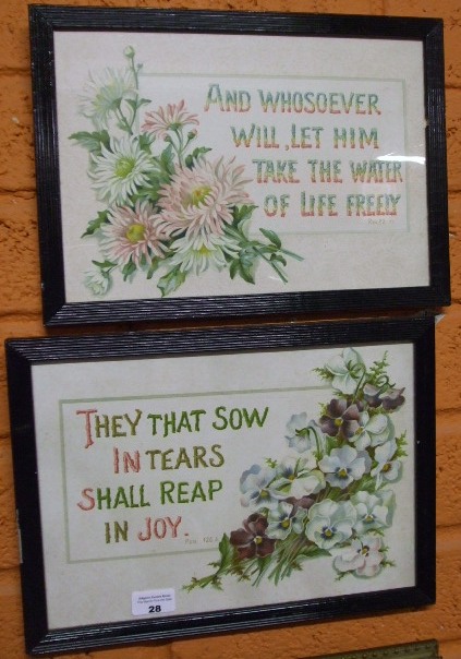 A Pair of Framed and Glazed Biblical Verses.