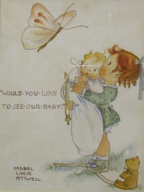 A Watercolour Illustration Attributed to Mabel Lucie Attwell (1879 - 1964), `Would You Like to See