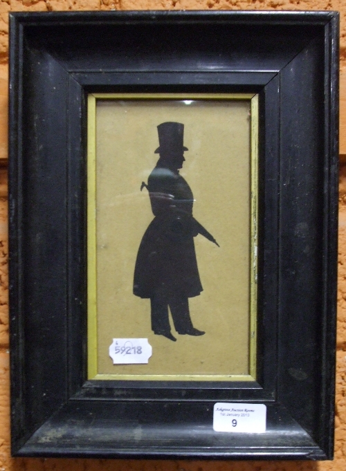 A Silhouette of a Gentleman, in ebonised frame & gilt slip.