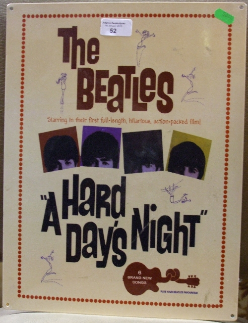 A Reproduction Tin Plate `Beatles` Sign.