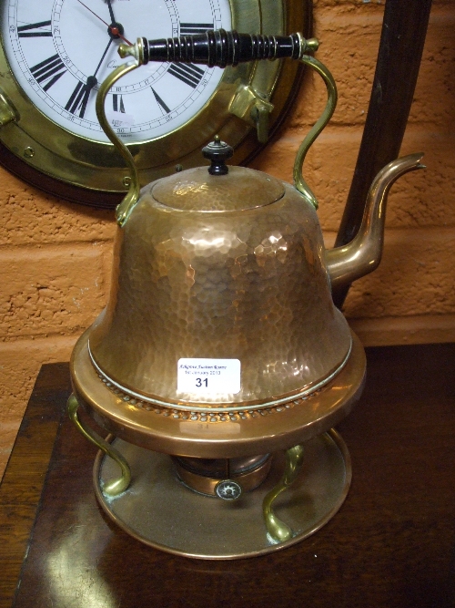 A Copper Kettle on Spirit Stand with Burner.