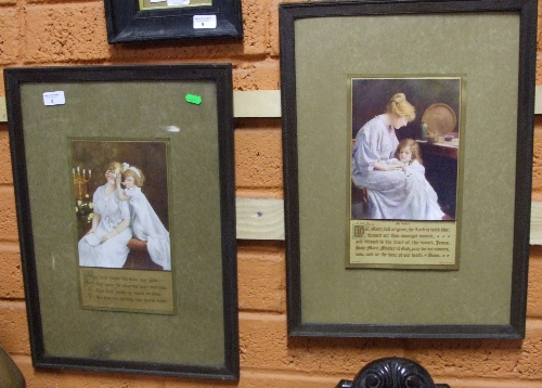 A Pair of Coloured Prints from `The House of Manz, Chicago` depicting mothers and daughters, each