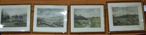 A Set of Four Coloured Hunting Lithographs after Godfrey Douglas Giles (1857-1941), published