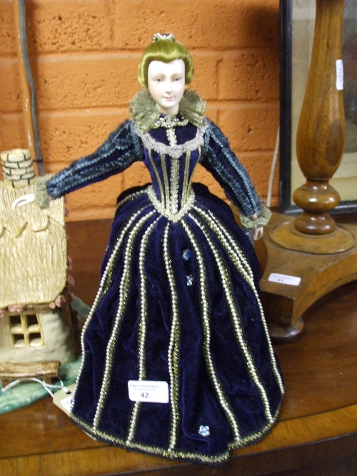 A Porcelain Doll in Period Dress.