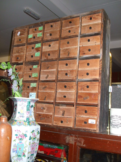 A Cabinet-Makers Set of Storage Drawers.