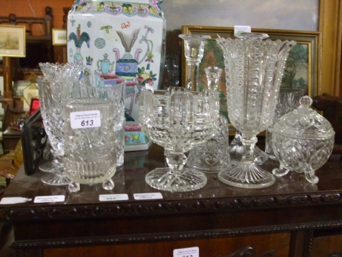 A Quantity of Glass and Crystal including tumblers, vases, sweet dishes, etc.