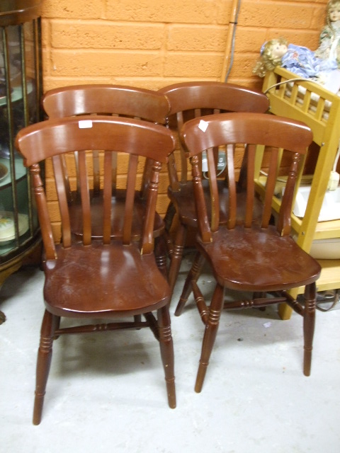 A Set of Four Kitchen Chairs.