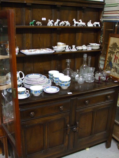 An Ercol-Style Ash Kitchen Dresser of neat proportions.