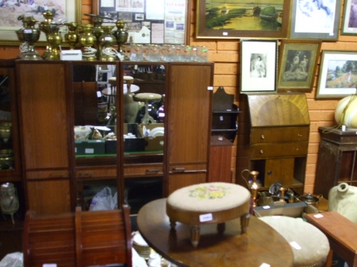 A Small Quantity of Furniture including bureau, coffee table, wall shelf, bedside cupboard, along