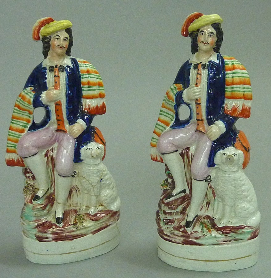 Two Staffordshire flat-back figures (s/d).