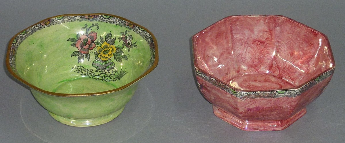 Two Arthur Woods lustre glazed fruit bowls.