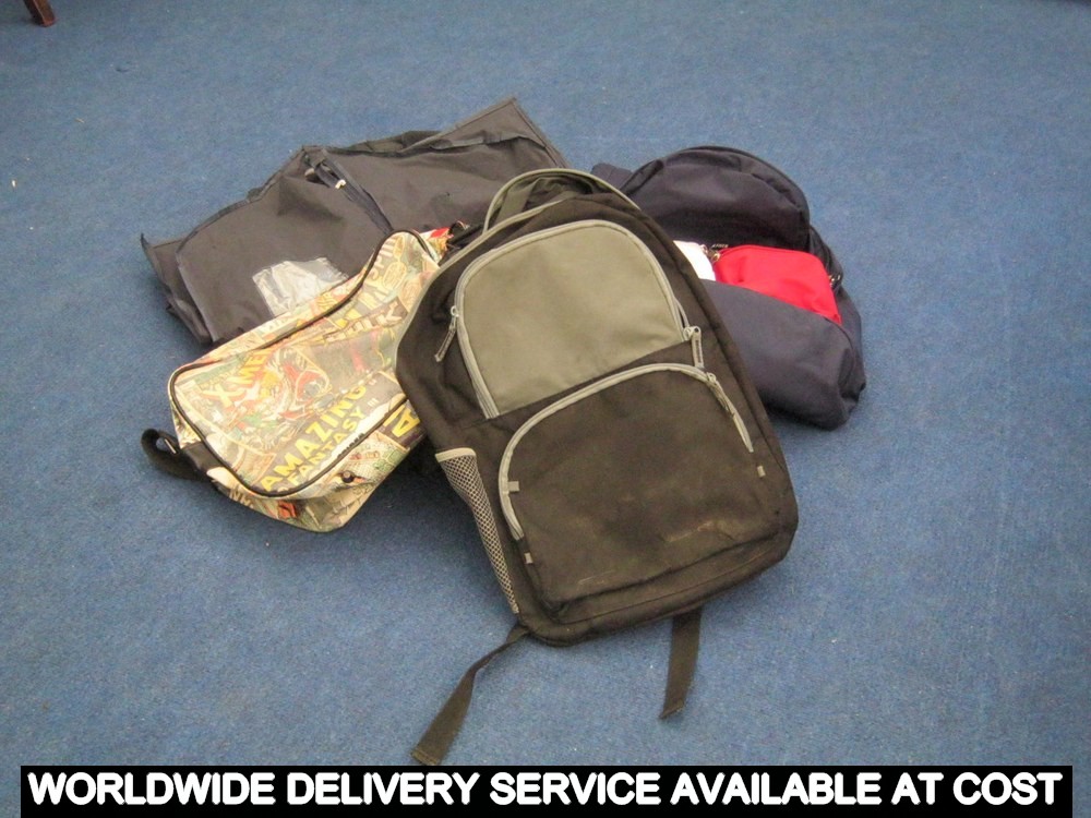 3 x rucksacks - 2 x clothes carriers (one AF) - 1 x Spiderman/Xmen bag