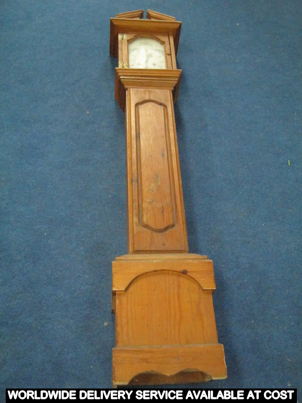 A pine granddaughter clock with cornet movement  AF