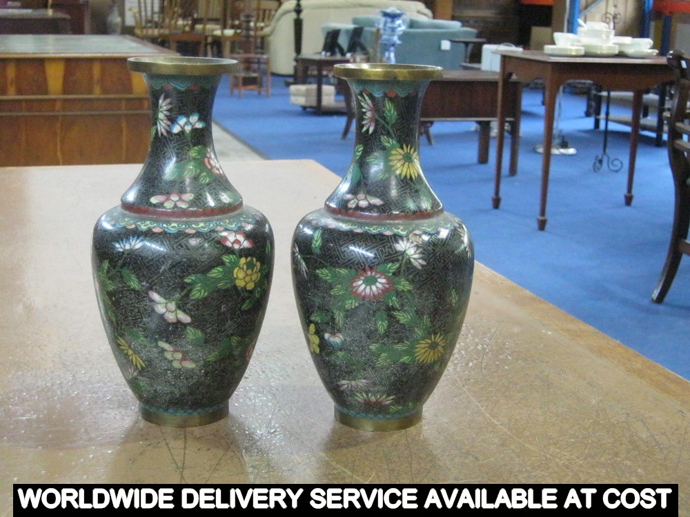 Pair of decorative Cloisonne vases