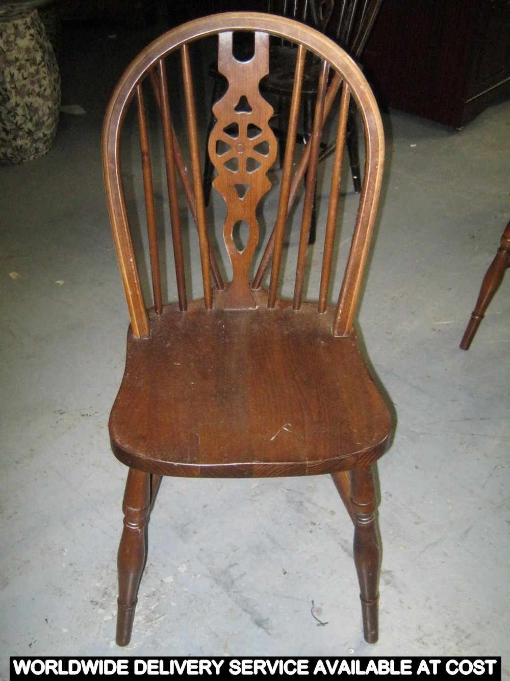 1 x wooden wheel back dining chair