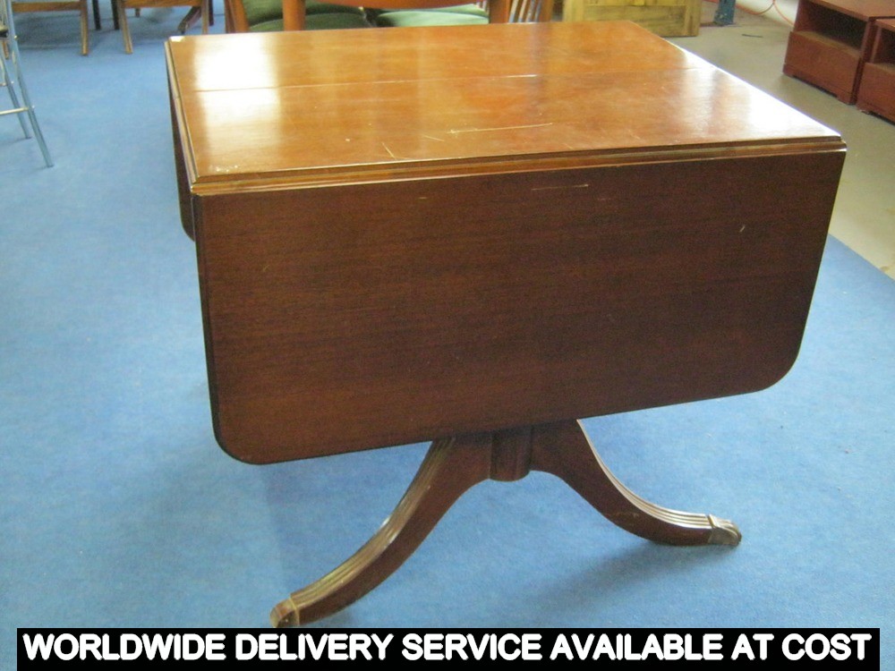 Mahogany extending drop leaf dining table