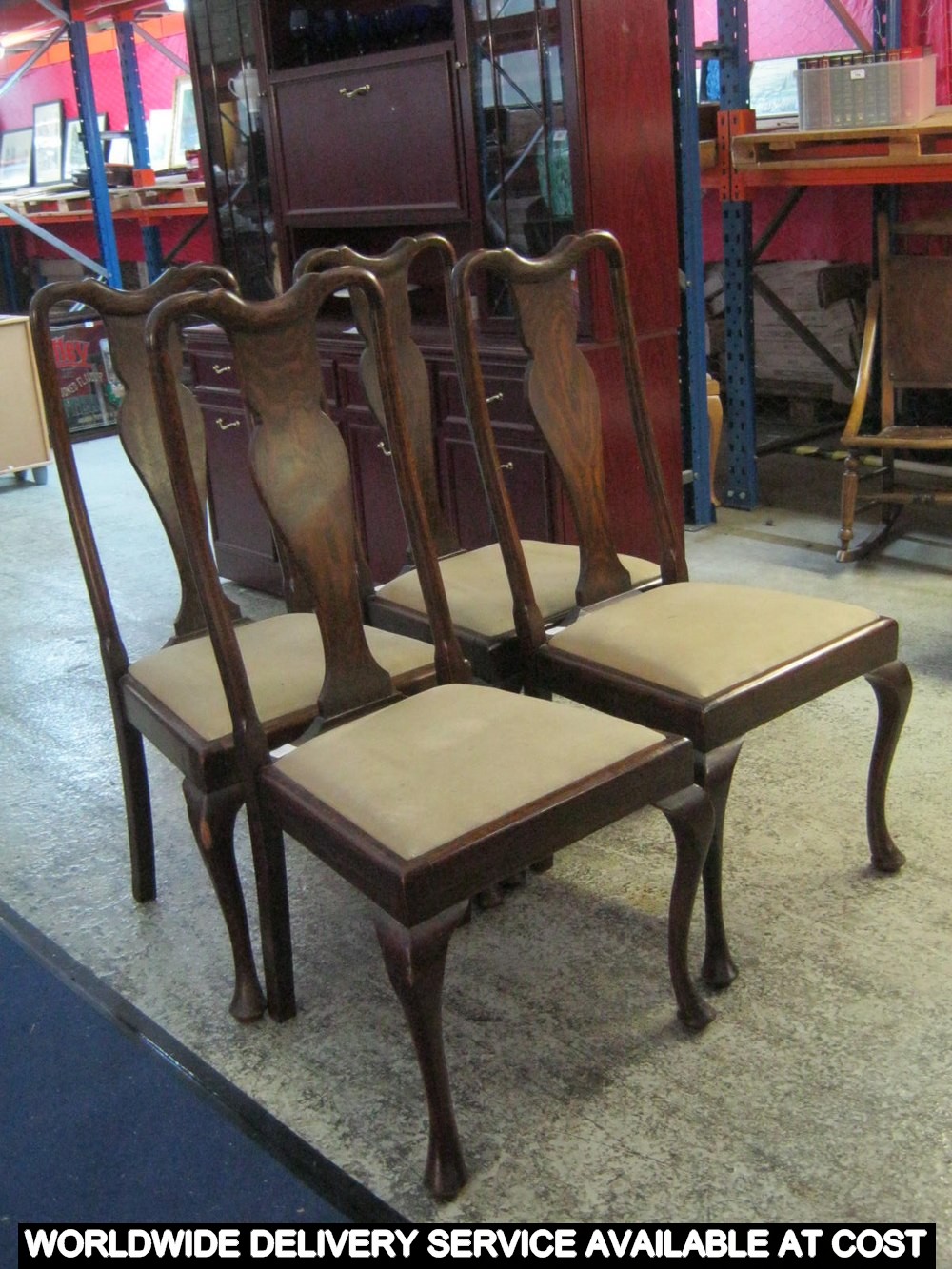 4 x early 20th century mahogany dining chairs