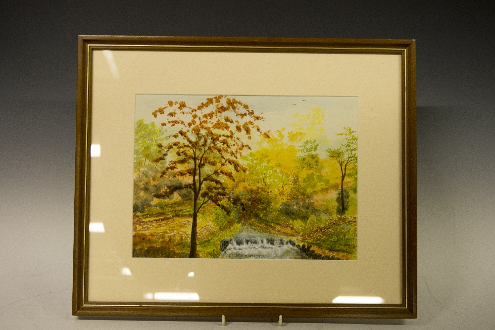 Errol A Johnson Autumn, Osmaston signed, watercolour, framed