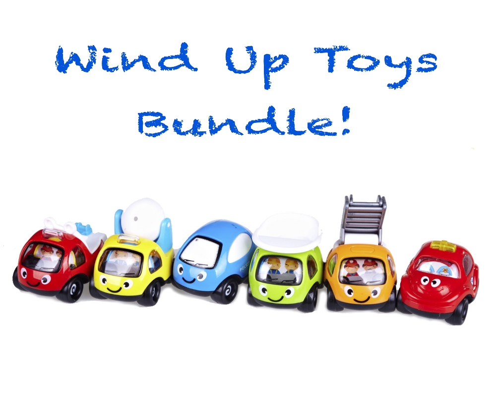 Small children`s stocking fillers, miniature wind up toys