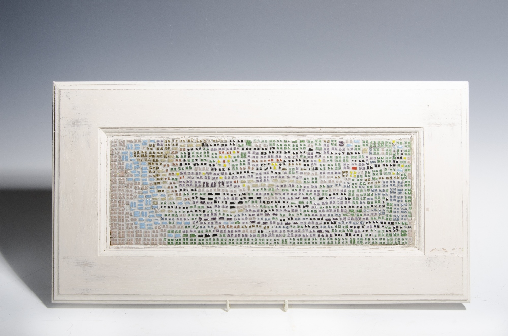 Donated by Abigail Designs, a mosaic called `Spring` inspired by Monet`s Waterlillies, framed 12"