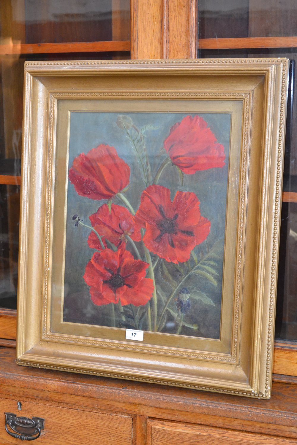 English School Poppies Oil on canvas.