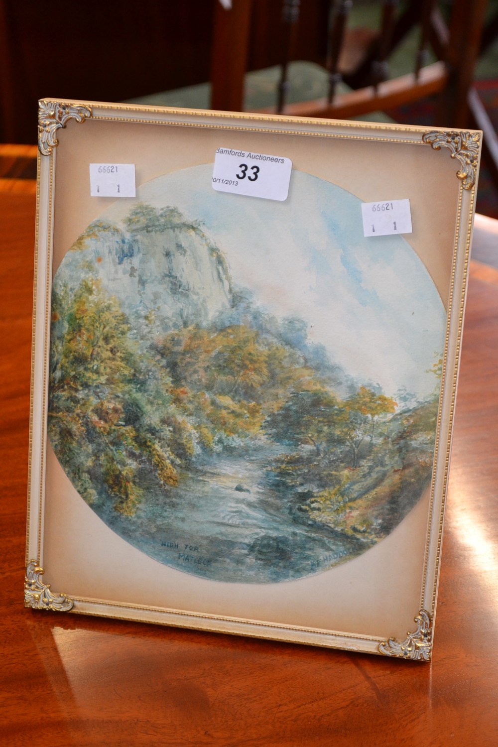 A.F.Maddocks High Tor, Matlock signed, titled, watercolour