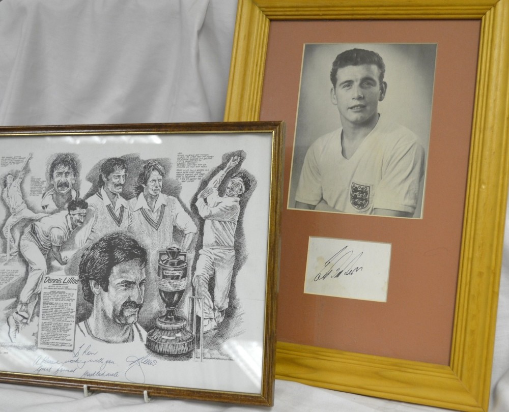 Sport - a Dennis Lillee autograph , another framed ( 2 )