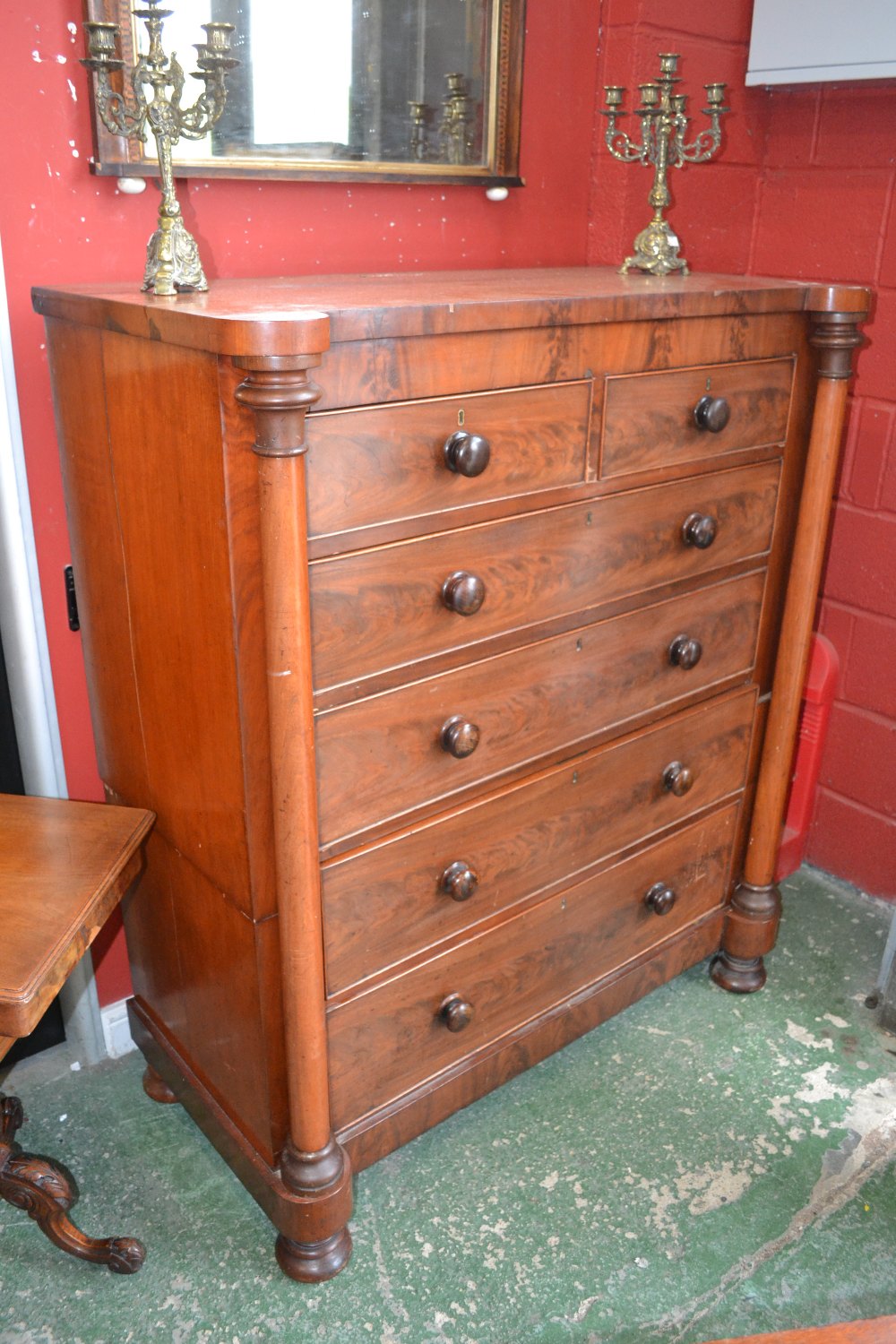 A Victorian mahogany Scottish chest of drawers with original keys