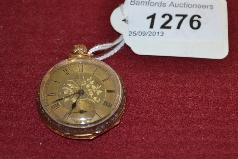 A lady`s 18ct. gold open faced pocket watch