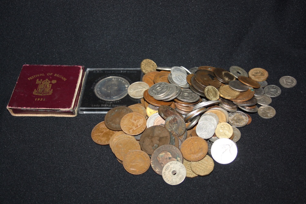 Coins - a Charles II coins, Festival of Britain Crown;  etc