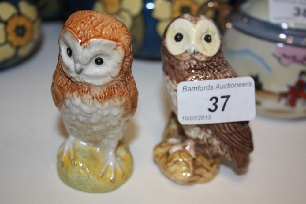 Two Beswick owls, Barn owl, gloss, model no. 3273; Tawny owl, gloss, model no. 3272