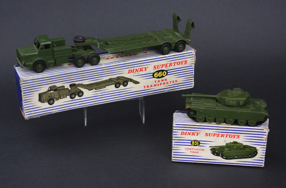 Dinky Supertoys 651 Centurion Tank, army green body, army green wheels with black rubber tracks,