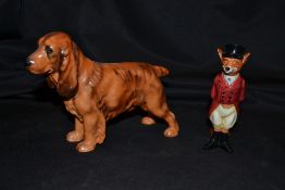 Royal Doulton HM1187 brown spaniel and fix huntsman DO448