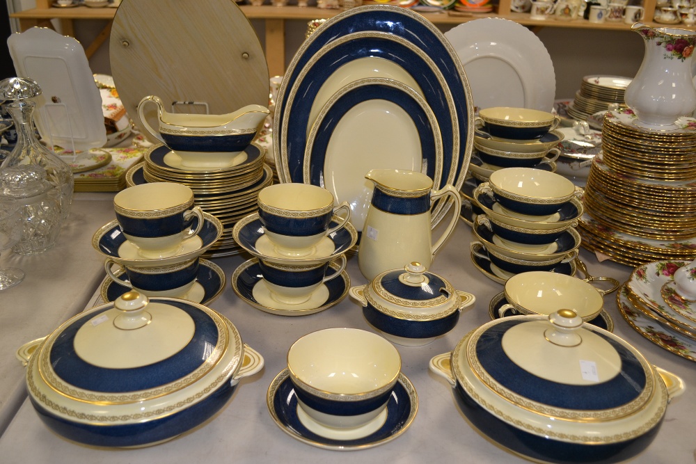 An Adderley ware `Melrose` pattern dinner service, comprising tureens, soup bowls, cups, saucers,