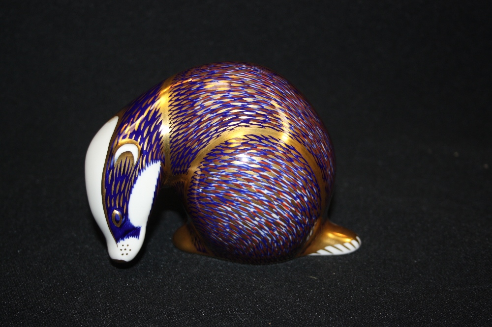 A Royal Crown Derby paperweight, Badger