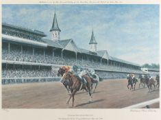 After Richard Stone Reeves - A set of eight coloured American horse racing prints from limited