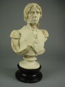 A composition bust of Nelson, signed Fredricks to reverse, after the original by John Flaxman,