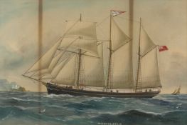 Reuben Chapple [1870-1940] - The three-master Michael Kelly, full sail, half sail - a pair both